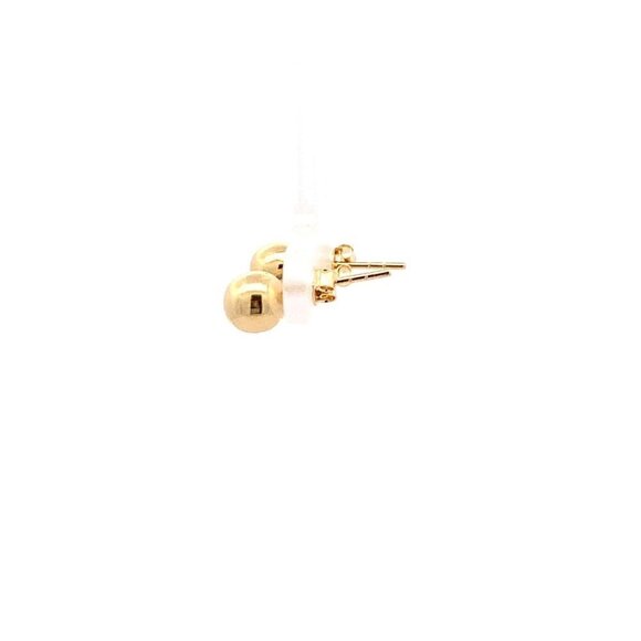 18K Yellow Gold Earrings Stud Balls Polished 0.88 grams - Picture 9 of 12